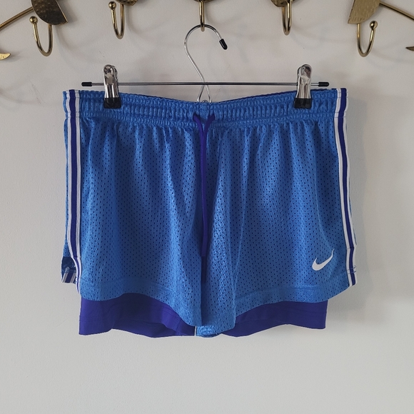 Nike Pants - SOLD Nike Women's Pro Combat Dri Fit Running Shorts Lined Mesh Blue Medium